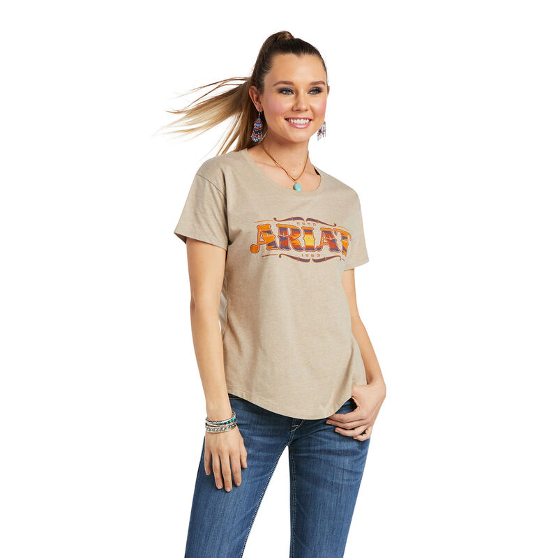 Ariat T-Shirts Damen - Wordmark Khaki ( ZHCFI-6732 )